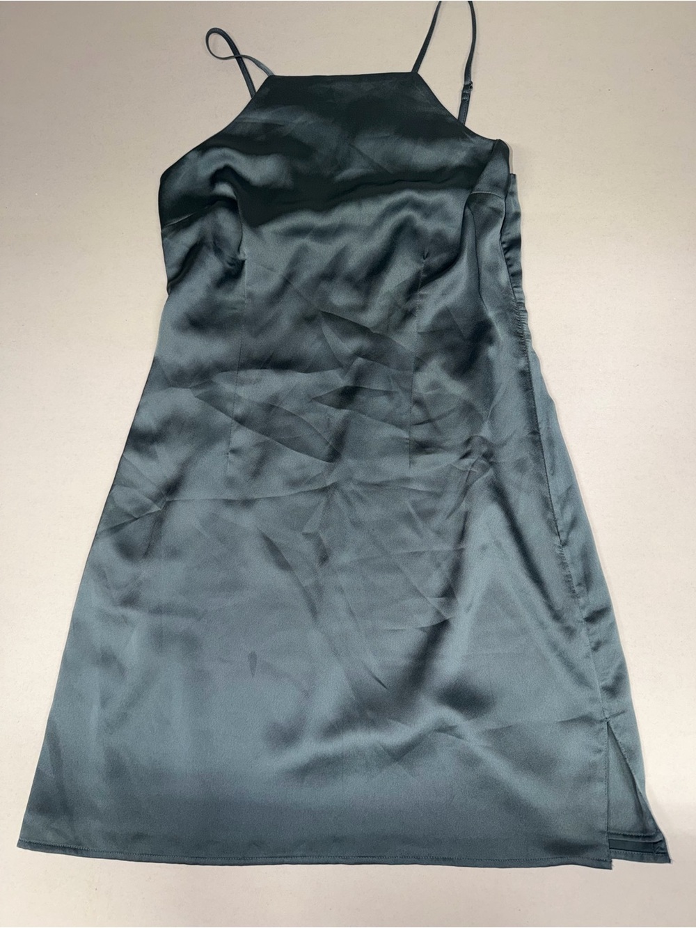 Womens Abercrombie & Fitch Satin Slip Dress in Deep Teal Size Small